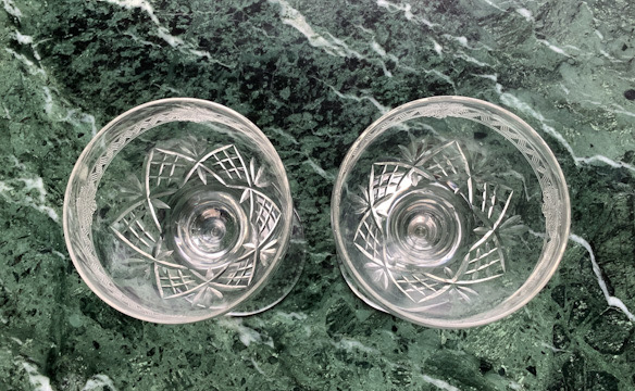 Pair matching Edwardian glasses dating from the early 1900's